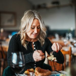 Women eating Sunday Lunch