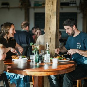 Family eating dinner