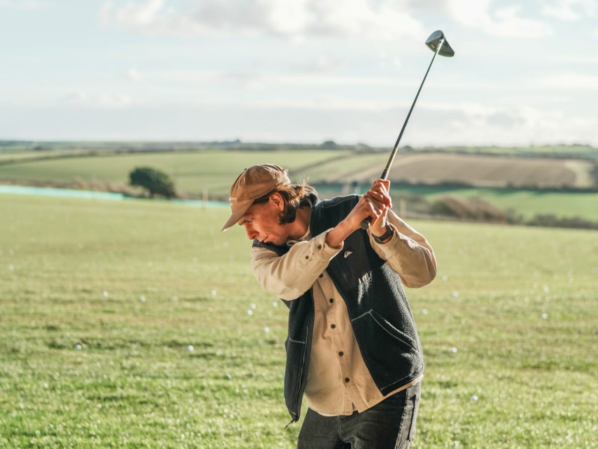 Man on the driving range
