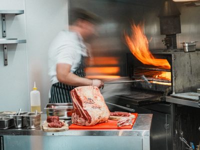 Chef in kitchen with Josper Grill
