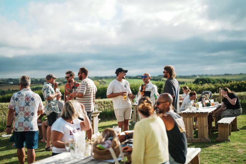 People in the beer garden