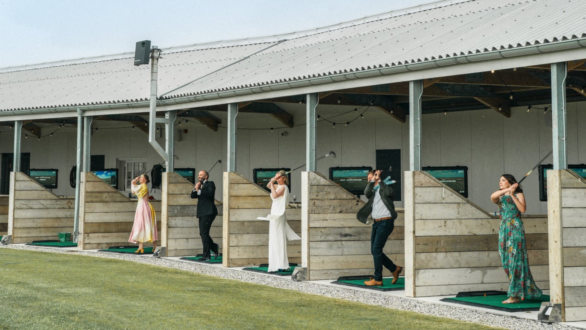 People on the driving range